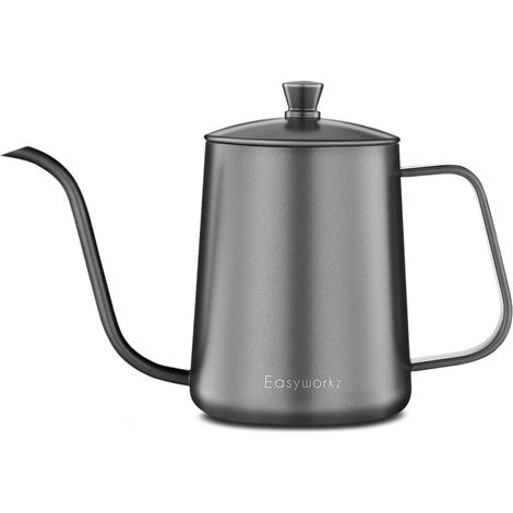 Bouilloire Col De Cygne - 1 Unité - Acier Inoxydable - Bec Long Pour Versement Précis - Café Et Thé - 600 Ml Noir (1/5)
