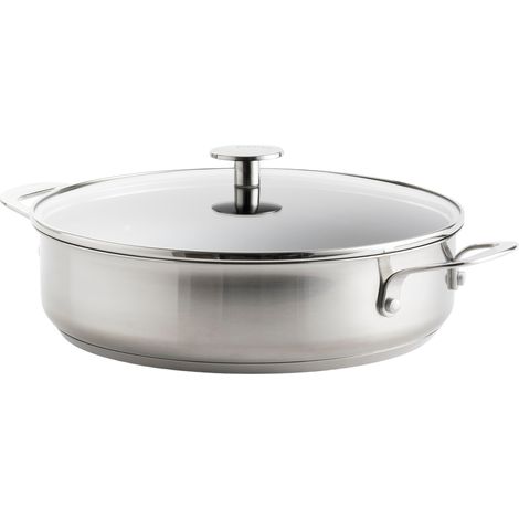 KitchenAid - Stainless Steel Sheet Skillet with 2 Side Handles - Silver - 28 cm