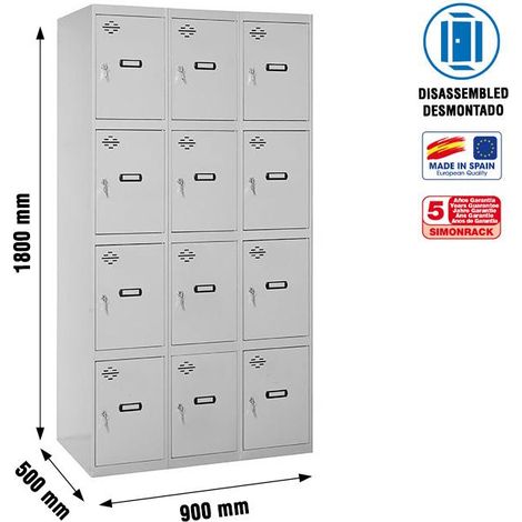 Simonrack Grau Aktenschrank mit 4 Türen und 12 Fächern