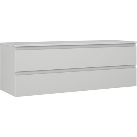 Mexen Orio Badezimmerschrank mit Waschtischplatte 140 cm, 2 Schubladen, grau matt - 91A10-14047-2-BFFC62 (1/5)