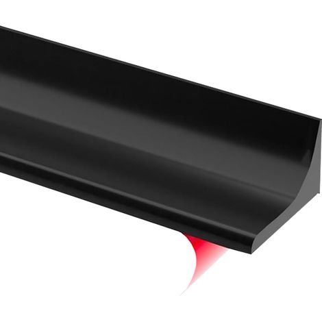 Joint pour Douche 120cm Seuils de Douche Barriere de Douche Anti Débordement Seuil de Douche Barrage D'eau Autocollante Joint Douche pour Baignoire Coins Évier (Noir, 1.2M) (1/5)