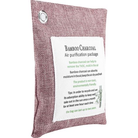 Sac purificateur d'air 8 couleurs au charbon actif et au bambou, désodorisant pour voiture Peachpuff (1/5)