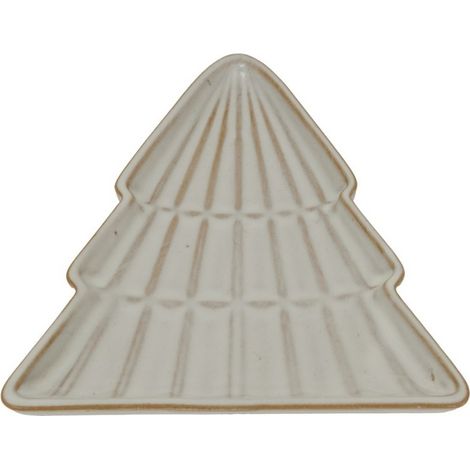Medium Alora Tree Dish Christmas Decoration - Ceramic - L12 x W14 x H1 cm - White