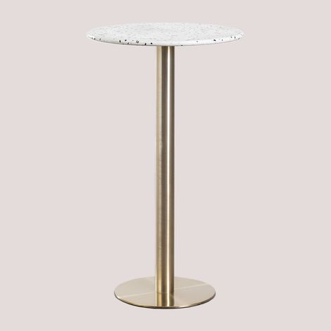 Table Haute Ronde en Terrazzo (Ø60 cm) Malibu SKLUM          Or champagne
