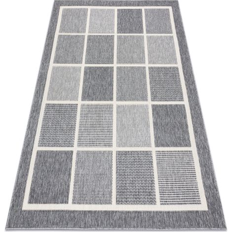 Teppich SPRING 20426332 Quadrate, Rahmen geschlungen - grau grey 80x150 cm