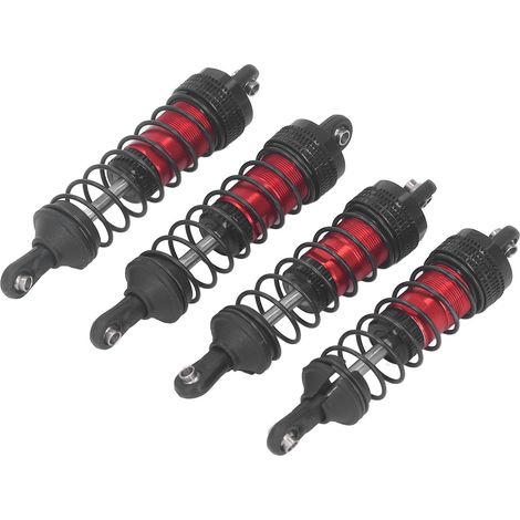 4 Amortisseurs Performance en Alliage pour RC, Élasticité Améliorée pour LC Racing 1/14 et 1/16, Suspension Rouge Haute Stabilité (1/5)