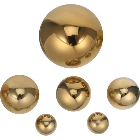 6 Pièces Lot de Boules de Jardin Acier Inoxydable Miroir Poli Sphères Creuses Légères et Réfléchissantes Décoration Extérieure Dorée pour Jardin et Réunions (1/5)