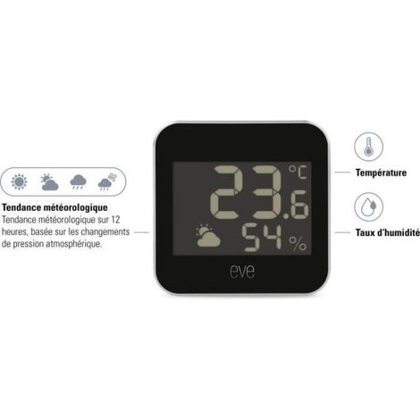EVE WEATHER - STATION MÉTÉO CONNECTÉE AVEC TECHNOLOGIE APPLE HOMEKIT POUR LE SUIVI DE LA TEMPÉRATURE, DU TAUX D'HUMIDITÉ ET DE L (1/5)