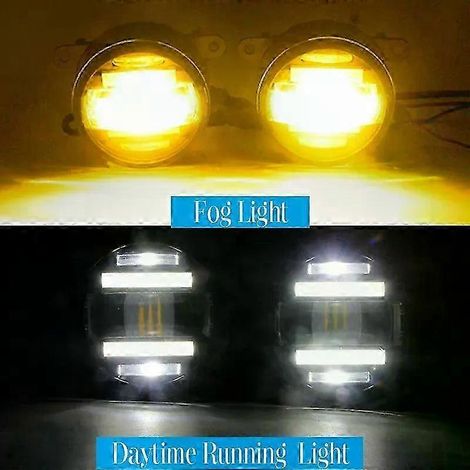 Ensemble de feux antibrouillard LED 2 en 1 30 W en aluminium compatible avec Renault Kadjar 2015-2022 H11, feux de jour extérieurs 4000 lm (jaune et blanc) (1/5)
