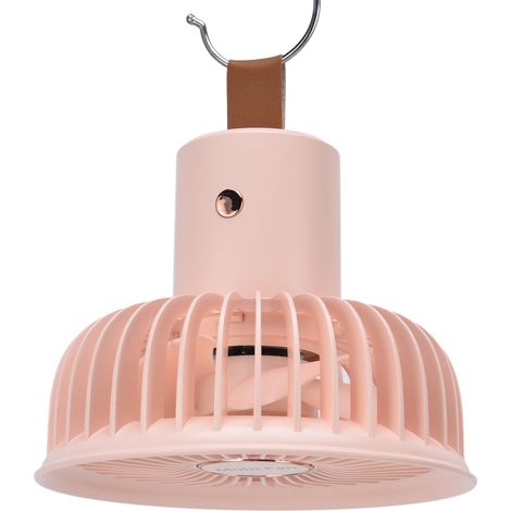 Ventilateur électrique portable multifonctionnel rechargeable par USB, à piles, rose, idéal pour la maison, le bureau, les études ou le camping. (1/5)