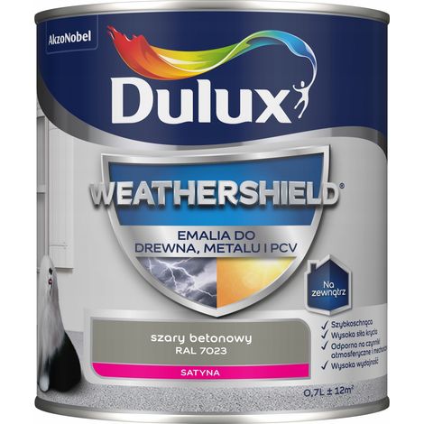 Smalto acrilico Dulux Weathershield per metallo e legno, grigio cemento, 0,7 l