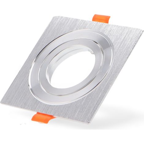 Bague inclinable carrée en nickel série Luxury pour GU10/MR16 - Ledme - LM4323 (1/3)