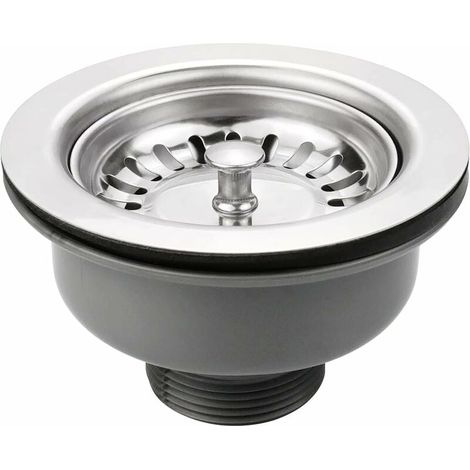 Siebkorb für Küchenspüle, Abflusskollektion für Spülbecken, Edelstahl + ABS (Durchmesser 114 mm) (1/5)