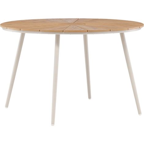 Table de Jardin Design "San Vito" 120cm Beige & Naturel (1/5)