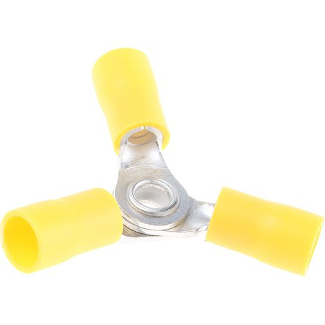 Cosses à œillet RS PRO, Isolé, Jaune, 6mm², 4 mm, 8, 6.3mm ( Prix pour Sachet de 50 )