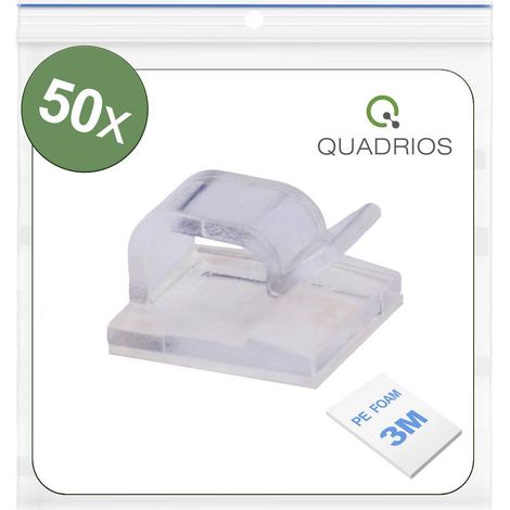 Quadrios 25CA475 Clip fermacavi autoadesivo 25CA475 Intervallo Ø fascio 1 fino a 7 mm Trasparente 50 pz.