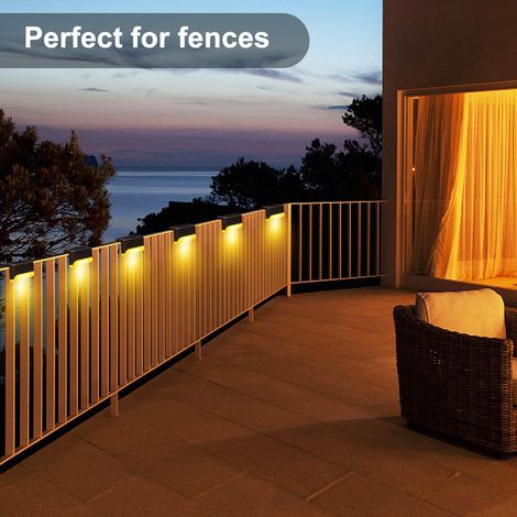 Lampes solaires pour terrasse (lot de 8), lampes solaires pour poteaux de clôture, lampes solaires pour marches, lampes solaires d'extérieur étanches. Lampes solaires d'extérieur pour marches et clôtu
