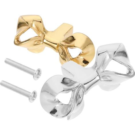 Lot de 2 boutons en laiton motif nœud papillon style vintage (1/5)