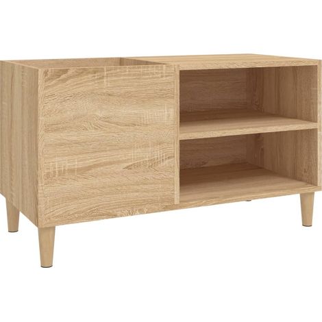 Vidaxl – Mueble para discos de vinilo en madera contrachapada roble sonoma 84,5x38x48 cm – Superficie resistente para tocadiscos – Estilo clásico (1/5)