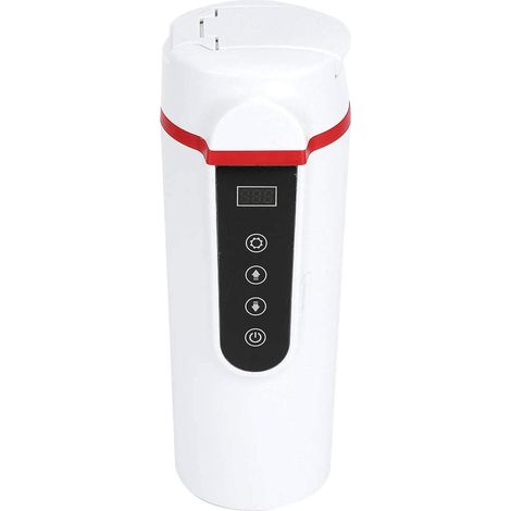 Bouilloire électrique, tasse d'eau de chauffage de voiture en acier inoxydable de 420 ml avec écran LCD, bouilloire de voyage allume-cigare 12V / 24V, tasse à café d'eau de chauffage à