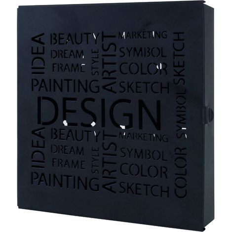 Pegane – Armoire à clés en métal noir L22 x P5 x H24 cm – Rangement sécurisé pour 10 clés – Design compact pour espaces restreints