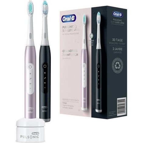 Oral-B Pulsonic Slim 4900 elektrische Zahnbürste Duopack Schwarz/Rosegold (1/4)