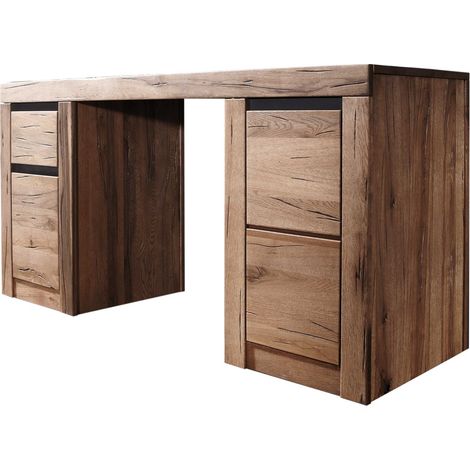 scrivania in legno di Quercia Selvatica/ Cerro 150x50x75 tabacco marrone oliato MONTREUX 319