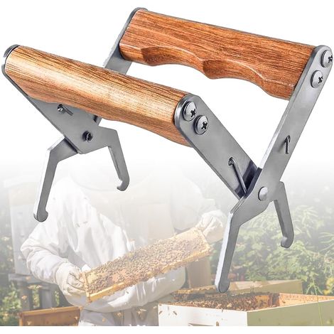 Pince de Cadre de Ruche D'abeilles,Pince de Capture de Cadre de Ruche en Acier Inoxydable,Outil de Levage Cadre pour Apiculteurs,Équipement Apicole Facile à Transporter pour les Débutants (1/5)
