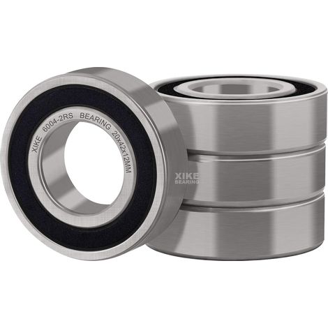 Stück 6004-2RS Kugellager 20x42x12mm Doppeldichtung Gummi und Chromstahl, 6004RS Rillenkugellager (1/5)