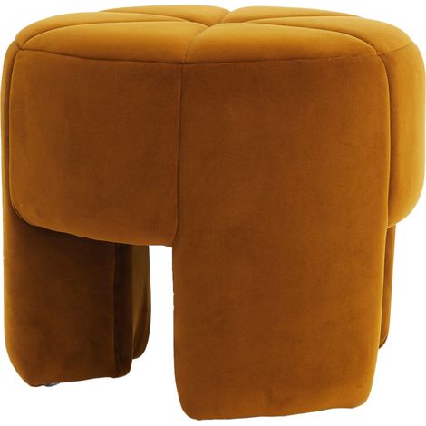 Light & Living puff de terciopelo BATOEMI en amarillo óxido – (1/4)