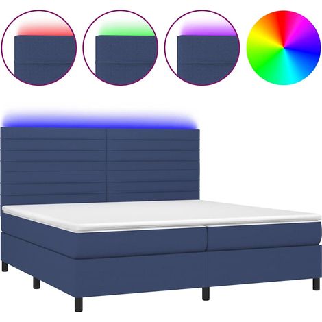 Maison Exclusive - Letto a Molle Materasso e LED Blu 200x200cm in Tessuto (1/5)
