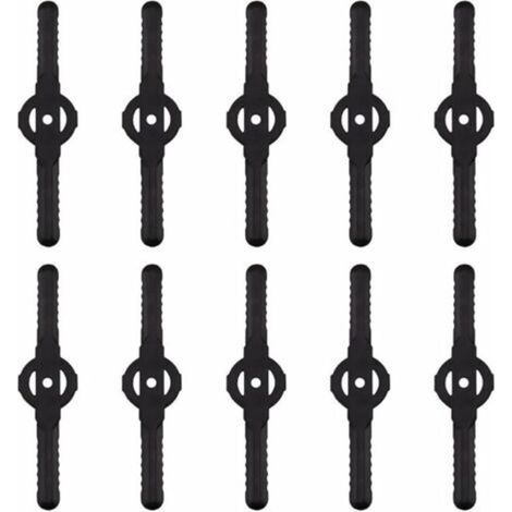 Lame plastique coupe bordure, 10 pcs Lames En Plastique Cutter Remplacer Pour ensemble doutils de coupe herbe sans fil, remplacement de lames de coupe de tondeuse à gazon en plastique(noir) (1/5)