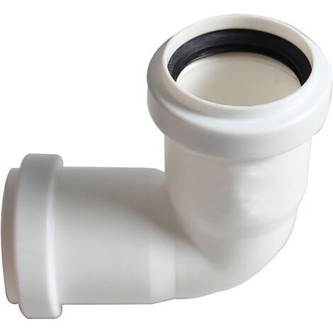 Tuyau d'évacuation coudé à 90 degrés, compression des déchets de 40 mm, courbure à 90 degrés, (blanc) pour évier, drain, coude, lavabo, raccord de siphon de salle de bain (1/5)