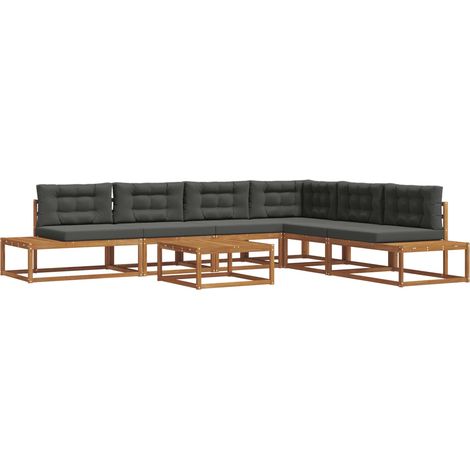 Maison Exclusive - Outdoor-Sofagarnitur Natur und Anthrazit