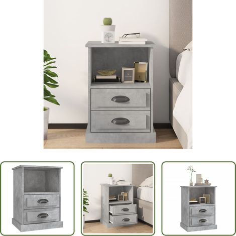 vidaXL Nachttisch Holz - Nachttisch Betongrau 43x36x60 cm (1/5)
