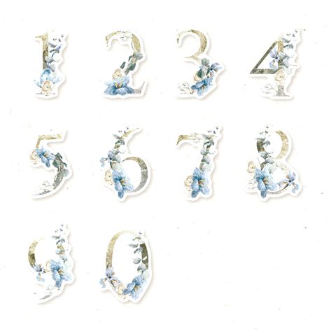 30 Autocollants Numérotés Floraux Élégants - Stickers Adhésifs pour Album, Journal, Cahier - Décoration Créative (1/5)