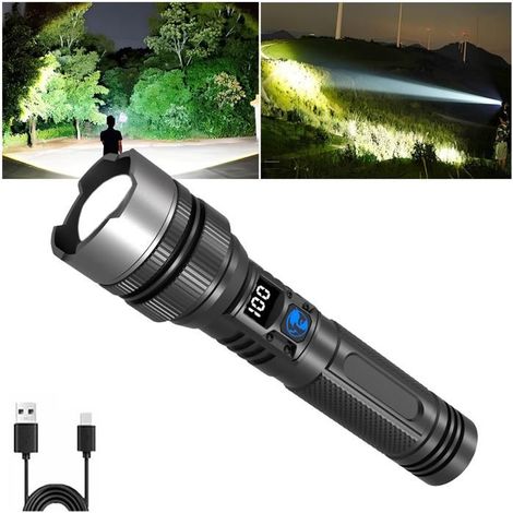 Lampe de poche d'urgence ultime, lampes de poche haute luminosité, lampes de poche rechargeables, batterie externe ultra-lumineuse (1/5)