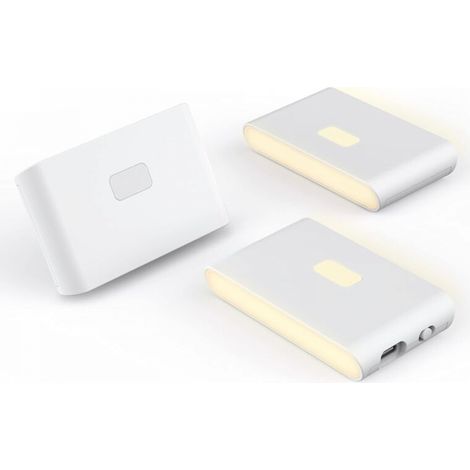 Veilleuses rechargeables avec détecteur de mouvement et fonction crépuscule à l'aube, éclairage d'escalier blanc chaud et doux, lot de 3 (1/5)
