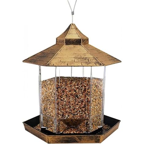 Mangiatoia per uccelli selvatici da appendere, gazebo, decorazione per esterni - Perfetta per attirare gli uccelli in giardino per i bambini amanti degli uccelli -Crezuo