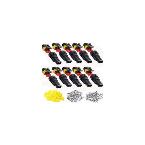 BRAVIX 10 Kit Connettore elettrico per auto impermeabile a 2 pin, Spina per auto impermeabile, antipolvere, isolato e sigillato