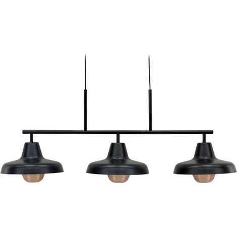 Suspension Design 3 Lampes "Stoten" 112cm Noir (1/5)