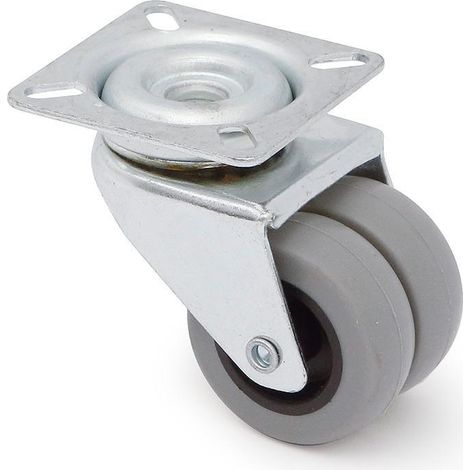 rueda giratoria celia aro doble goma ø50 plástico capacidad carga 60kgs. (1/2)