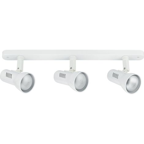 "Spot plafoniera CARRERA in metallo bianco con tre diffusori orientabili" (1/2)
