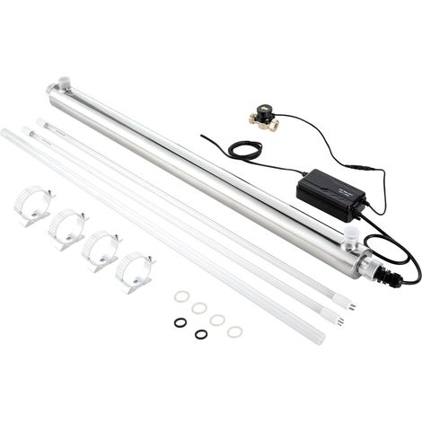 VEVOR Purificatore deAcqua UV, 55 W 45,4 L/min Filtro Purificatore deAcqua Ultravioletto Versatile 220 V con Alloggiamento in Acciaio Inox, per Tutta Casa con Manicotto al Quarzo, per Bere, Pulizia