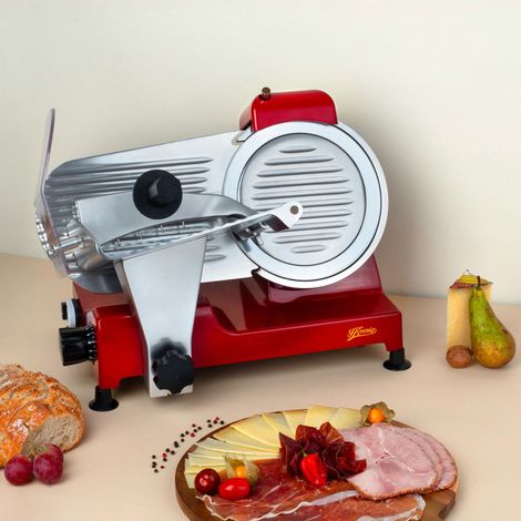 Affettatrice con lama in acciaio inox made in Italy 22cm MSX220 di H.Koenig rossa (1/5)