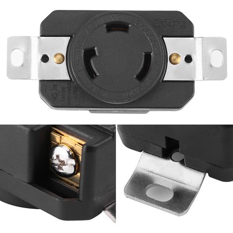 Amerikanischer dreipoliger Generatorstecker mit Verriegelungsschutz, 30 A, 125 V, L5-30R (1/5)