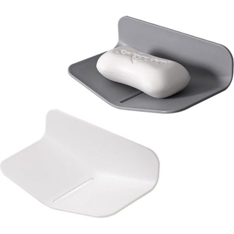 Set di 2 portasapone a parete a forma di V per bagno e cucina con funzione di montaggio a parete