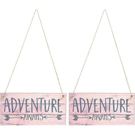 2 Portes Panneau Suspendu Design Lettre Anglaise Original Déco Murale pour Café Maison, Lot de 2, Style Chic (1/5)
