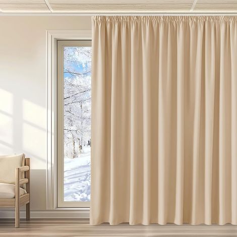 Beige Thermal Blackout Curtain Tape Wide Width (1/5)