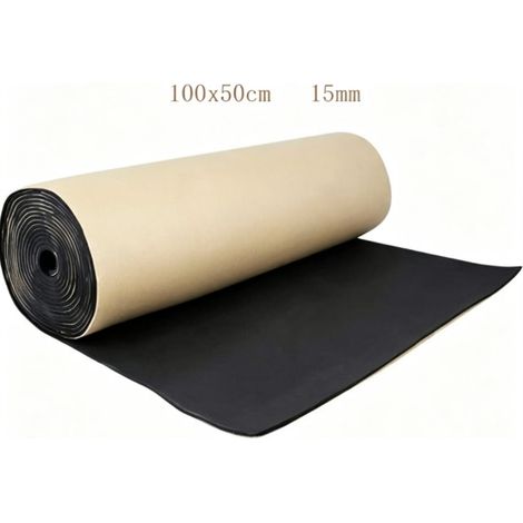 Tapis isolant acoustique 100x50cm – Mousse amortisseur 15mm – Résistant à chaleur et humidité – Pour insonorisation auto (1/4)